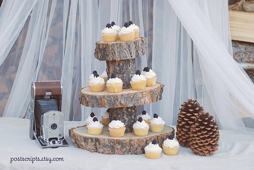 rustic dessert stand