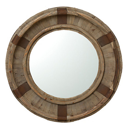 Round Wood Mirror