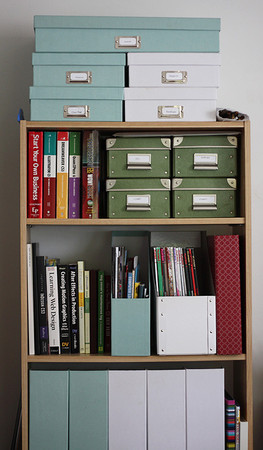 Add some color and organize your office space as well with magazine files and boxes