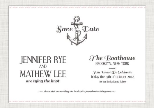 Nautical Love - Anchor Save the Date