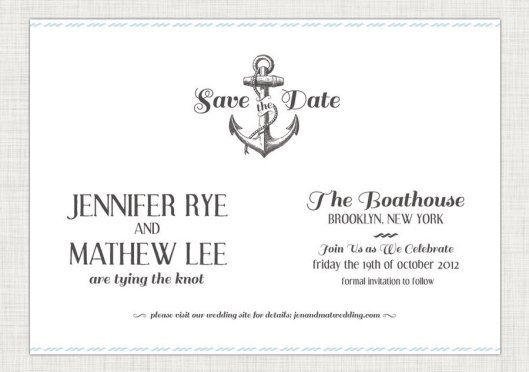Nautical Love - Anchor Save the Date