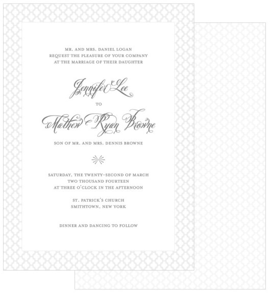 Heirloom Gray Wedding Invitation Suite by Gray Star Design