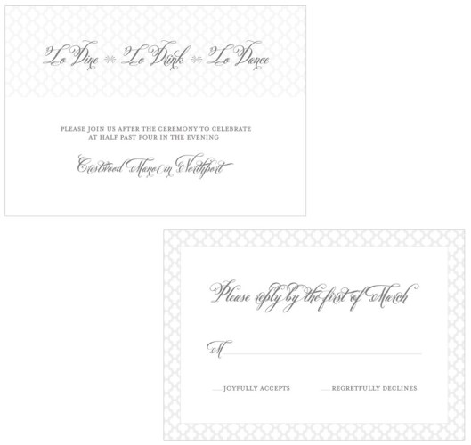 Heirloom Gray Wedding Invitation Suite by Gray Star Design