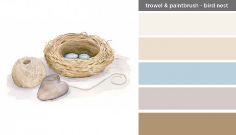 New Art Inspired Palette: Trowel and Paintbrush-Bird Nest
