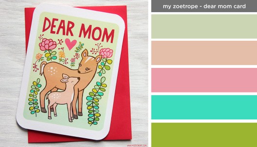 Art Inspired Palette: My Zoetrope-Dear Mom Card