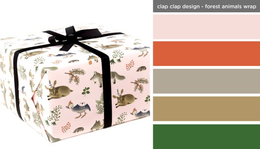 Art Inspired Palette: Clap Clap Design-Forest Animals Wrapping Paper