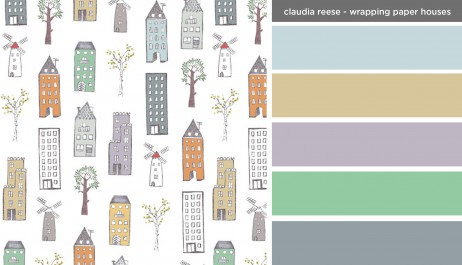 Art Inspired Palette: Claudia Reese-Wrapping Paper, Houses