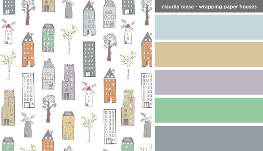 Art Inspired Palette: Claudia Reese-Wrapping Paper, Houses