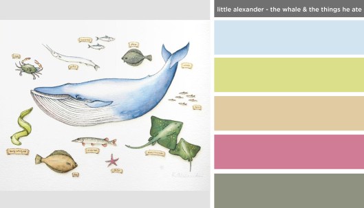 Art Inspired Palette: Little Alexander-The Whale and the Things He Ate