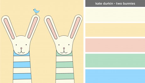 Art Inspired Palette: Kate Durkin-Two Bunnies