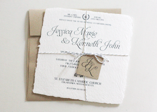 Jessica + Ken Tie the Knot - Wedding Invitations by Gray Star Design