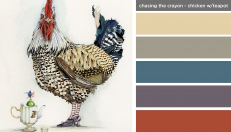 Art Inspired Palette: Chasing the Crayon-Chicken with Teapot