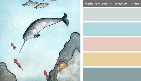 Art Inspired Palette: Danielle V Green-Narwal Swimming