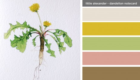 Art Inspired Palette: Little Alexander-Dandelion Notecard