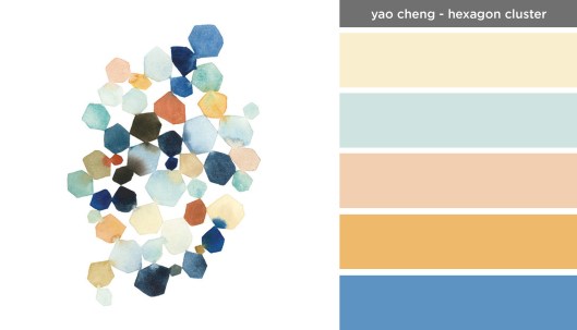 Art Inspired Palette: Yao Cheng-Hexagon Cluster