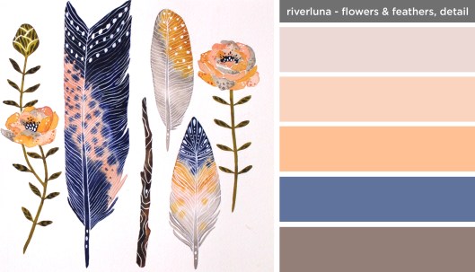 Art Inspired Palette: River Luna-Flowers and Feathers