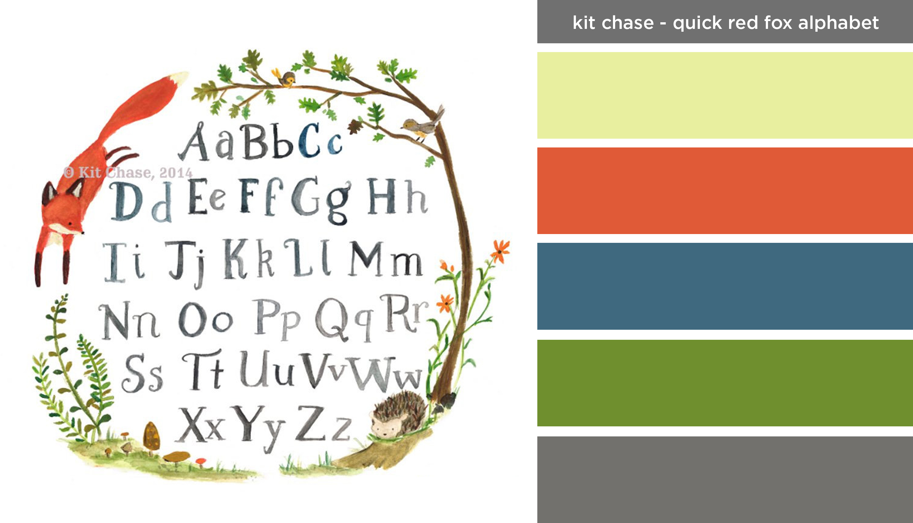 Art Inspired Palette: Kit Chase-Quick Red Fox Alphabet
