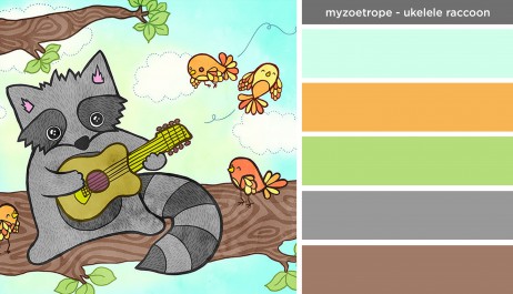 Art Inspired Palette: My Zoetrope-Ukelele Raccoon