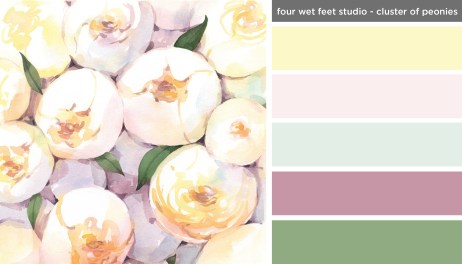 Art Inspired Palette: Four Wet Feet Studio-Cluster of Peonies